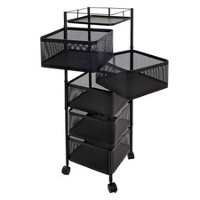 B-Ware Rollregal MCW-N52, rollbar Körbe schwenkbar Eisen 94x30x30cm, schwarz