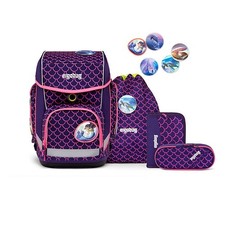 Schulranzen Mädchen Ergobag CUBO PerlentauchBär 5-teiliges Set