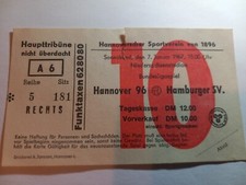 Eintrittskarte Fussball  Bundesliga Saison  1966/67 Hannover 96 - Hamburger SV