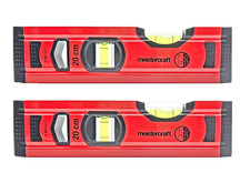 Meistercraft 2 x Wasserwaage Messwaage 200 mm aus Aluminium Libelle Mini 1mm/m