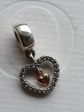 Original Pandora Element, bicolor, mit 585er Gold, retired, Herz