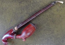 alte 4-teilige Tiroler Pfeife Holzpfeife Jägerpfeife Hirtenpfeife Bruyere Horn