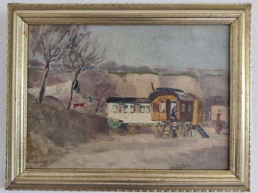 ölgemälde zigeunerwagen karl - Ölgemälde,
