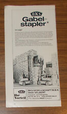 Seltene Werbung BKS Gabelstapler 1969