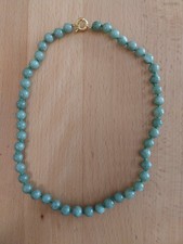 Grün Jade Kette, 9 mm Kugeln