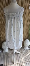 H&M Traumhaftes Sommer Kleid Gr.S 36 weiß blau Millefleurs gerader Schnitt wNEU