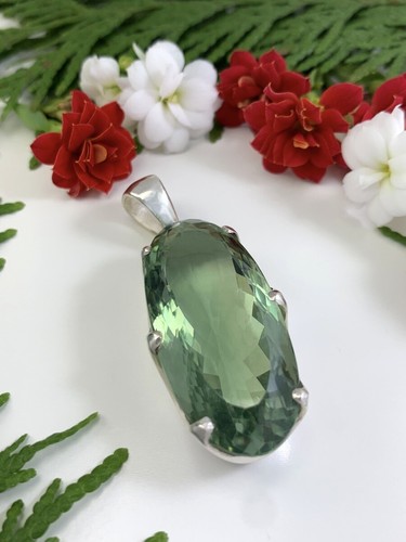 Prasiolith anhänger top - prasiolith,