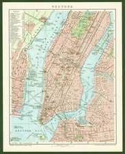 Stadtplan anno 1906 - Manhattan New York Broadway - Times Square - Fifth Avenue