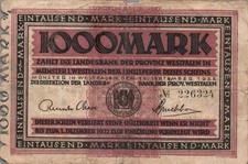 Notgeld 1000 Mark Münster i