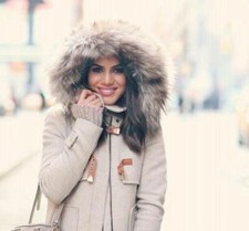 ZARA BEIGE DUFFLE WITH FUR