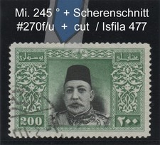 TÜRKEI 245 ° rep. Scherenschnitt = TURKEY Scott #270f/u+cut = Isfila OSMANLI 477