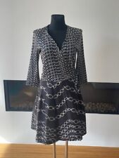 original ★ Diane von Furstenberg ★ Wickelkleid NP 400,- schwarz weiß Seide DvF