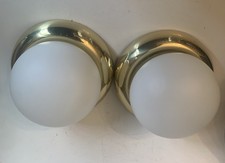 2x alte Wandleuchte Kaiser Messing Opalglas Glas Leuchte Wandlampe Vintage 