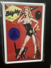 Blechschild 20x30 Blighty Humorous Weekly, Cat, Hexe, Witch, Pin Up, neu PK6
