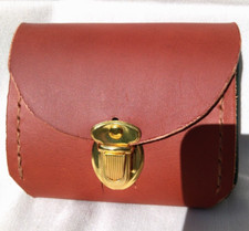 Wunderschöne echt Leder Geldbeutel. Handgearbeitet. Braun/Grün 