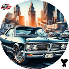 Vintage Blechschild Rund (390) Deko & Kunst: AMERICAN CLASSIC CAR  USA RETRO