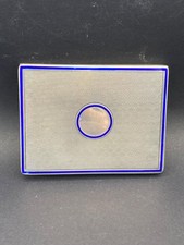 Zigarettenetui 900 Silber ; blaue Emaille