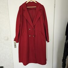 Damen Mantel Lang Woll-optik Rot Doppelreihig  Gr.48-50
