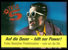 Werbe Aufkleber - Tele 5 Fernsehen - 10x8cm - Vintage 80er