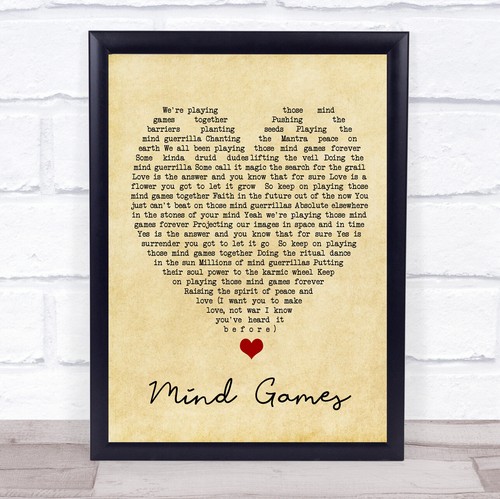 Mind games vintage heart quote - mind,