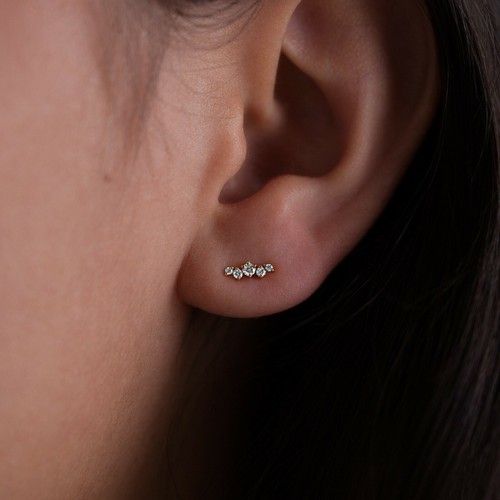 Diamond earrings stud pair 14k - earrings,
