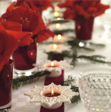 Villeroy & Boch 2009  1x Teelichthalter Schneeflocke Thema "Weiße Weihnachten"