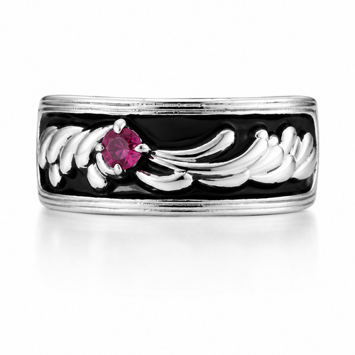 Ring silber schwarz pinker - ring,