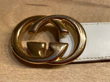Vintage Gürtel von Gucci, weiß, 33 mm breit, von 77 - 82 cm Umfang verstellbar