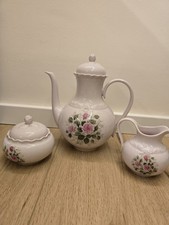 Hutschenreuther Kaffeeset – 3-teilig – Porzellan Rose – Vintage
