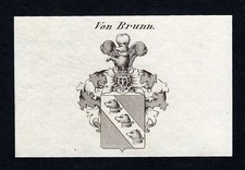 1820 Brunn Havelland Wappen Adel coat of arms Heraldik Kupferstich engraving