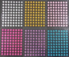 selbstklebende Schmucksteine/Glitzersteine Blumen 8 x 8 mm (verschiedene Farben)