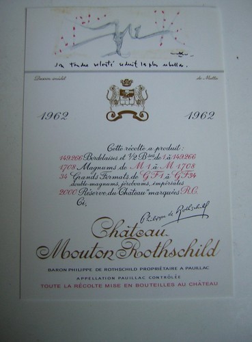 Wein 1962 chateau mouton - wein,