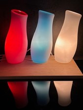Ikea Mylonit Lampe 3 Stück weiß hellblau blau weiß rot sehr gut RAR