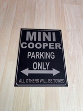 Mini Cooper Parking only - Schild, (32cm x 24 cm), (Hartplastik)