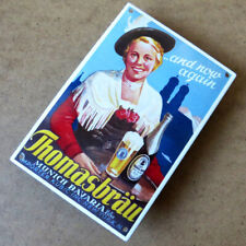 THOMASBRÄU = Altes Emailschild München um 1990 MAKELLOS Bier Brauerei U.S. Zone