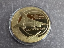 70mm Gigant Medaille Flugzeug Concorde 1969-2003 vergoldet 110 Gramm Medaillen