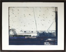 Aquatinta - Radierung " Oktoberwoche 1976 " Karl Fred Dahmen handsign. 93x73 cm