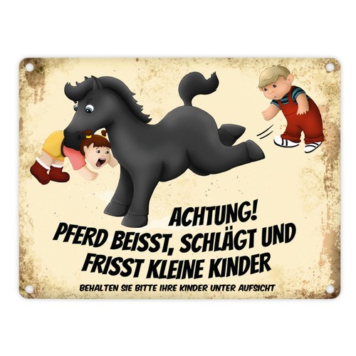 Warnschild pferd achtung - warnschild,