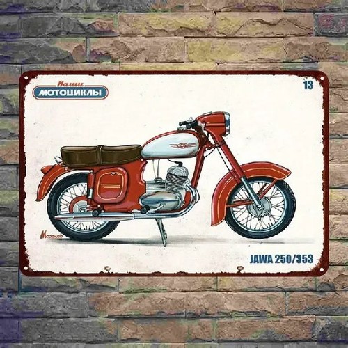Blechschild motorrad jawa 250 - blechschild,