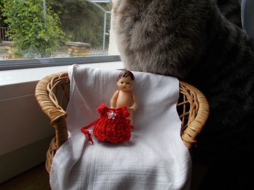 Puppenstube kleid puppe 7cm - puppenstube,,