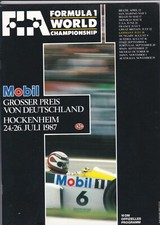 Programmheft GP Deutschland 1987. Senna, Prost, de Cesaris, Alboreto, Zakspeed