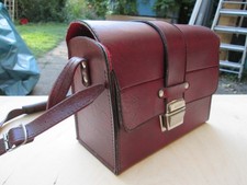 Revue Kameratasche, Schultertasche, Vintage, Leder, rotbraun, West-Germany.