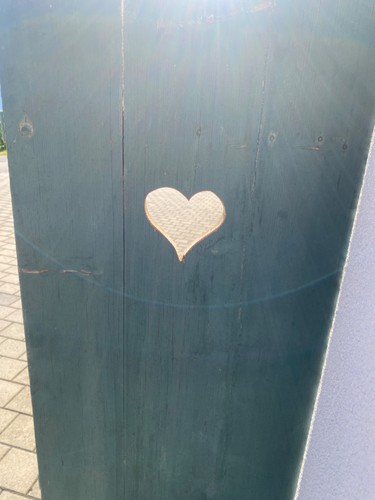 Alter brettladen mit - mit, herz