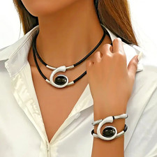 2 reihigSchmuckset Halskette