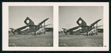 Stereo-Foto Fliegen.. Bild Nr. 79 zerstörte französische Flugzeuge Feldflugplatz