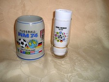 Bierkrug 0,5 l  und Glas 0,25 l  Fussball WM 1974