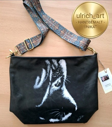 Handgemalt umhängetasche hund - umhängetasche,