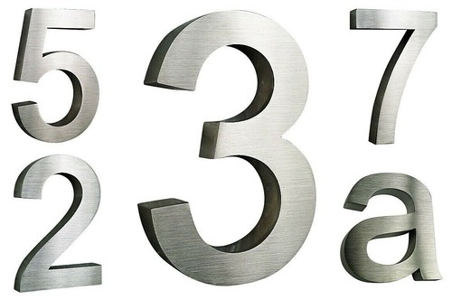 Hausnummer edelstahl v2a h20cm - hausnummer,