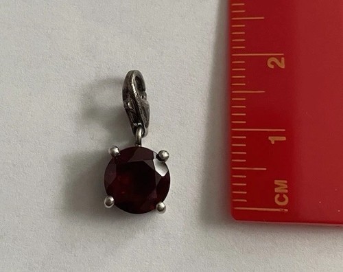 Roter stein charm - silber, 925