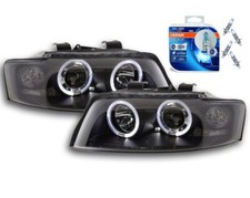 ANGEL EYES SCHEINWERFER für AUDI A4 8E B6 01-04 SCHWARZ 4x Cool Blue H1 OSRAM